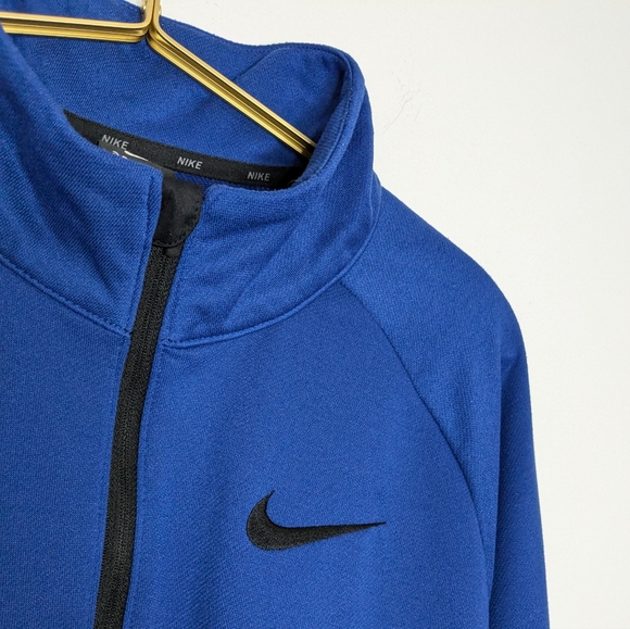 Nike Mens Large Blue Dri-Fit Standard Fit Running 1/4Zip Pullover Fleece Sweater - Picture 2 of 9